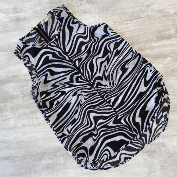 SOLD - MICHAEL KORS Zebra Print Sleeveless Top - Picture 3 of 10